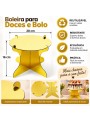 Boleira para Doces Desmontável Reutilizável Festa Dourada 20cm
