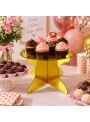 Boleira para Doces Desmontável Reutilizável Festa Dourada 20cm