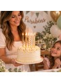 Vela De Aniversário Palito Estampada Prata Ou Dourado 6 Unid