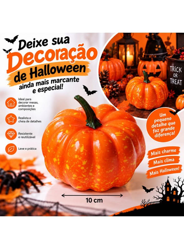 Decoração Halloween Abóbora Em Espuma 10cm 1 Unidade