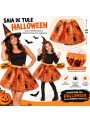 Saia De Tule Fantasia Halloween Aranhas 40cm 3 Camadas