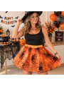 Saia De Tule Fantasia Halloween Aranhas 40cm 3 Camadas