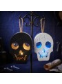 Mini Caveira De Halloween Com Luz De Led E Cordão 1 Und