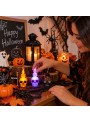 Caveira Luminosa com Led Decoração Halloween 10x4cm Cores Sortidas 1 Unidade