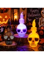 Caveira Luminosa com Led Decoração Halloween 10x4cm Cores Sortidas 1 Unidade