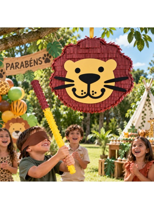 Pinhata Leão Com Bastão E Máscara Bam Festas