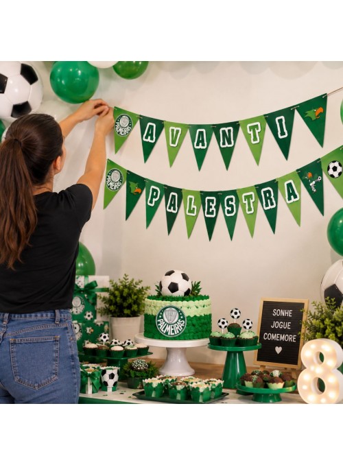 Faixa Feliz Aniversário Festa Palmeiras Festcolor