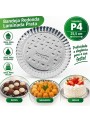 Bandeja Redonda Laminada Prata P4 25,5cm Descartável de Festa