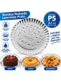 Bandeja Redonda Laminada Prata P5 28,5cm Descartável de Festa
