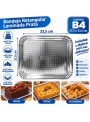 Bandeja Laminada Retangular Prata Descartável B4 27,5cm 1 und