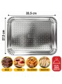Bandeja Laminada Retangular Prata Descartável B4 27,5cm 1 und