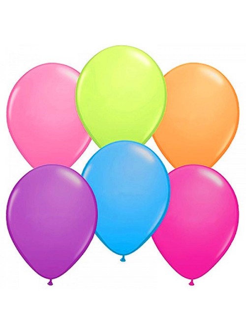 Balões de Látex Neon Sortido 9 Polegadas 23cm São Roque 25 Unidades