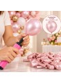 Balões de Látex Rosa Soft Metálico 05 Polegadas 13cm São Roque 25 Unidades