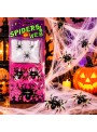 Teia de Aranha Branca com 6 Aranhas Decoração Halloween Silver Festas