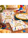Guardanapo de Papel Folha Dupla Happy Birthday 33x33 Silver Festas 20 Unidades