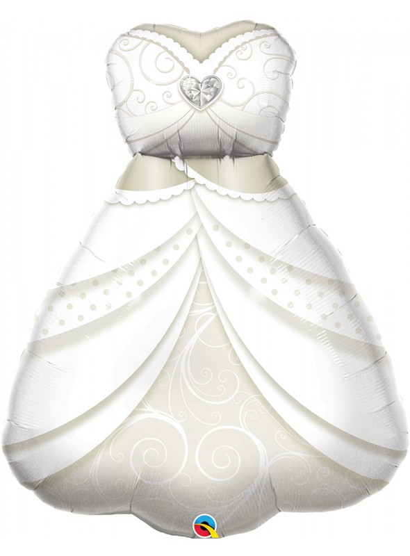 Balão Metalizado Casamento Vestido de Noiva  – 1 unidade