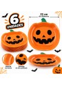 Prato De Papel Abóbora Festa Halloween 23cm 6 Unidades