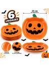Prato De Papel Abóbora Festa Halloween 23cm 6 Unidades