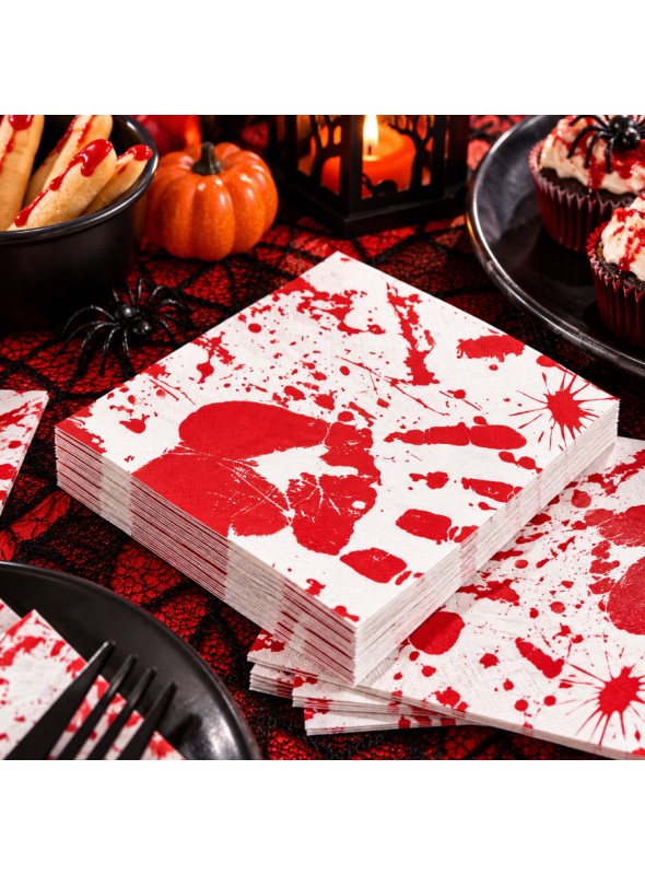Guardanapo de Papel Halloween Manchas de Sangue 33x33cm 20 Unidades