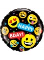 Balão Metalizado Aniversário Emojis Carinhas  18 Polegadas 46cm Qualatex