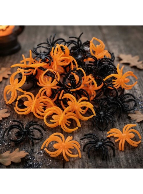 Decoração Festa Halloween Mini Aranha Colorida pct 30 und