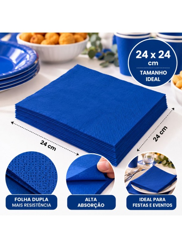 Guardanapos de Papel Luxo Azul Escuro – 20 unidades