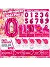 Balões Metalizados Números Rosa Pink Pequeno 16 Polegadas 40cm Silver Festas