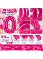 Balões Metalizados Números Rosa Pink Pequeno 16 Polegadas 40cm Silver Festas