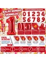 1 Unidade Balão Metalizado Número Vermelho 16 Polegadas 40cm Números a Escolher