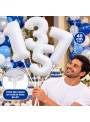 2 Unidades Balão Metalizado Número Branco 16 Polegadas 40cm Números a Escolher