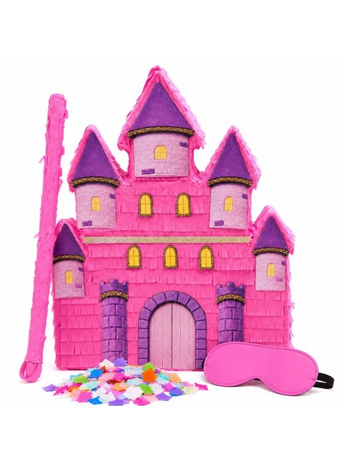 Pinhata Castelo Das Princesas Com Bastão Máscara E Confetes