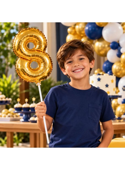 Balões Metalizados Dourado Números Tamanho P