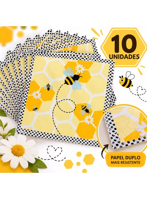 Guardanapo De Papel Abelha Importado 10 Unidades