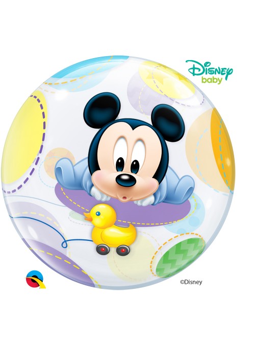 Balão Bubble Transparente Mickey Baby – 1 unidade
