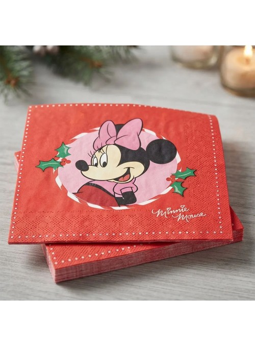 Guardanapo de Papel Folha Dupla Minnie Natal 32,5x32,5cm 20 Unidades