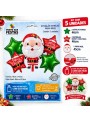 Kit Balão Metalizado Natal Papai Noel Merry Christmas Com 5 Ud