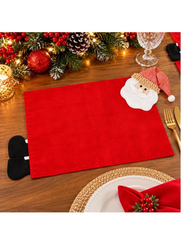 Jogo Americano Em Tecido Papai Noel Natal 1 Unidade
