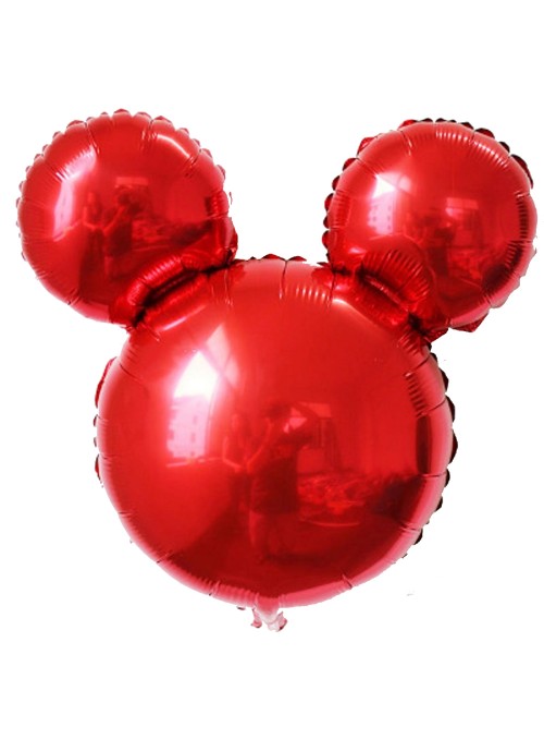 Balão Metalizado Cabeça Mickey Minnie Vermelho 40cm Importado