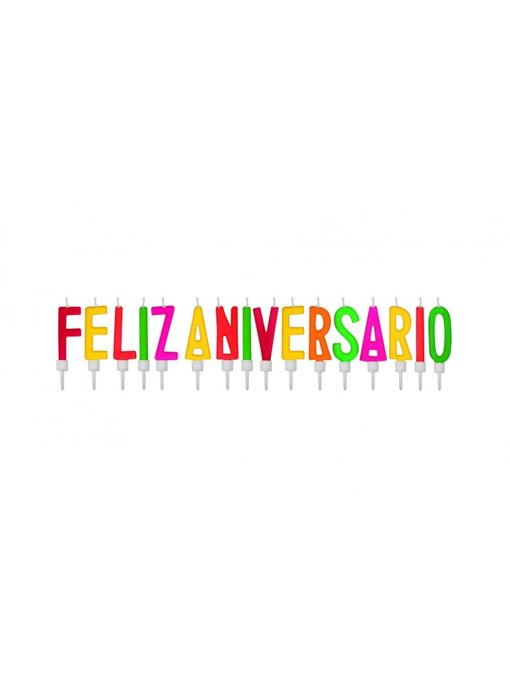 Vela Feliz Aniversário Palito Neon Colorida - 16 unid - Pular e Brincar  Artigos Para Festas