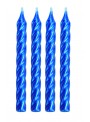 Velas de Bolo Aniversário Espiral Azul Metalizado – 8 unidades