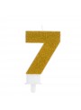 Vela de Aniversário Glitter Número 7 Dourado – 1 unidade