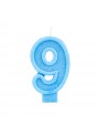 Vela de Aniversário Número 9 Glitter Azul – 1 unidade