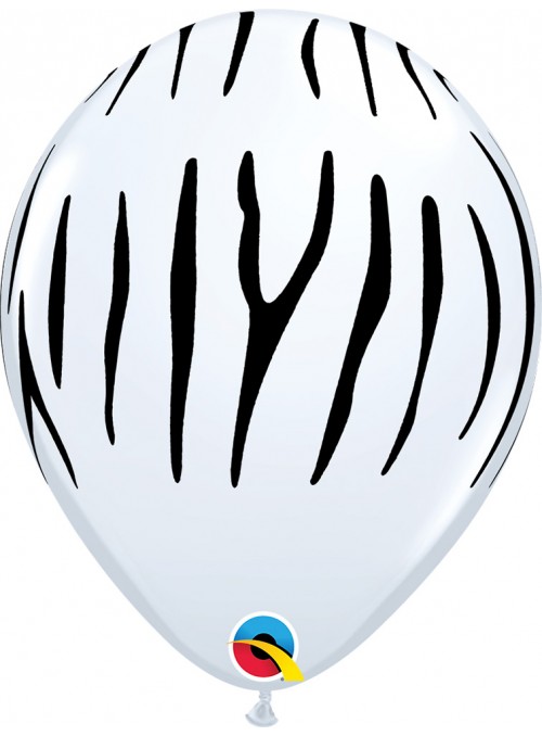 Balões de Látex Qualatex Safari Zebra – 5 unidades