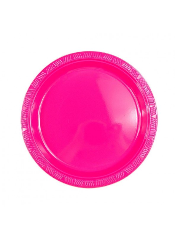 Pratos Refeição Descartáveis de Luxo Rosa – 10 unidades
