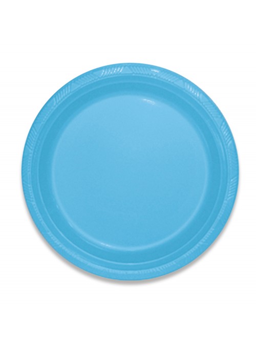 Pratos Refeição Descartáveis de Luxo Azul Claro – 10 unidades