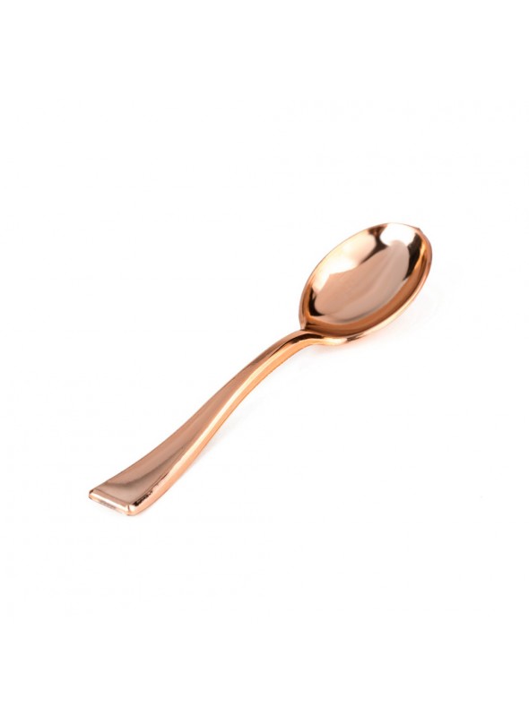 Colheres Sobremesa Descartáveis de Luxo Rose Gold – 8 unidades