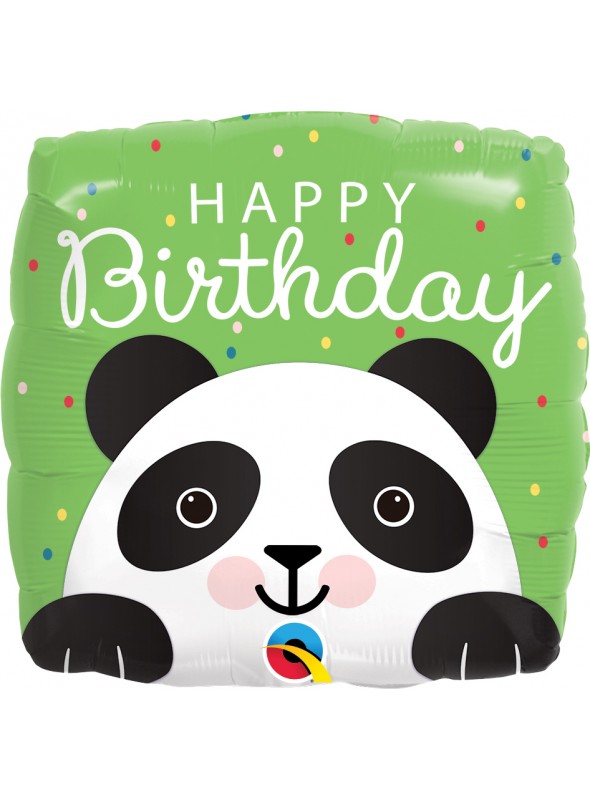 Balão Metalizado Qualatex Aniversário Panda – 1 unidade