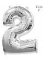 Balões Metalizados Prata Números Tamanho P