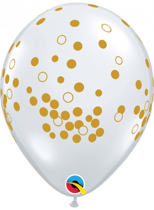Balões de Látex Pontos de Confetes Qualatex – 10 unidades