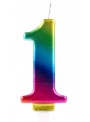 Vela de Aniversário Wave Colorida Número 1 – 1 unidade